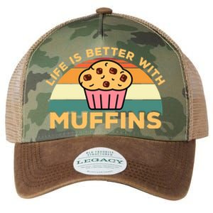 Life Is Better With Muffins | Funny Muffin Baker Design Legacy Tie Dye Trucker Hat