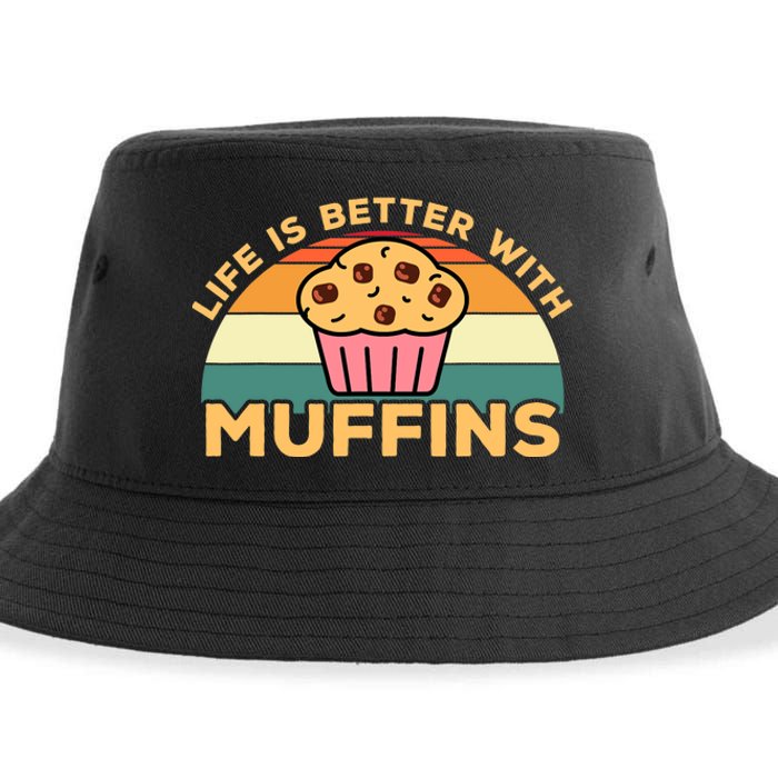 Life Is Better With Muffins | Funny Muffin Baker Design Sustainable Bucket Hat