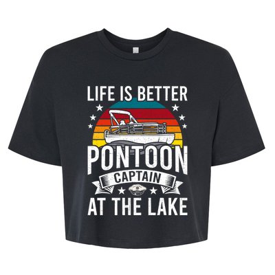 Life Is Better At The Lake Pontoon Boat Pontooning Gift Bella+Canvas Jersey Crop Tee