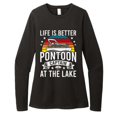 Life Is Better At The Lake Pontoon Boat Pontooning Gift Womens CVC Long Sleeve Shirt