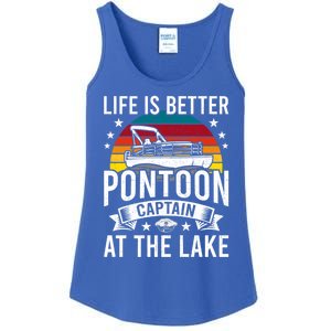 Life Is Better At The Lake Pontoon Boat Pontooning Gift Ladies Essential Tank