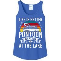 Life Is Better At The Lake Pontoon Boat Pontooning Gift Ladies Essential Tank