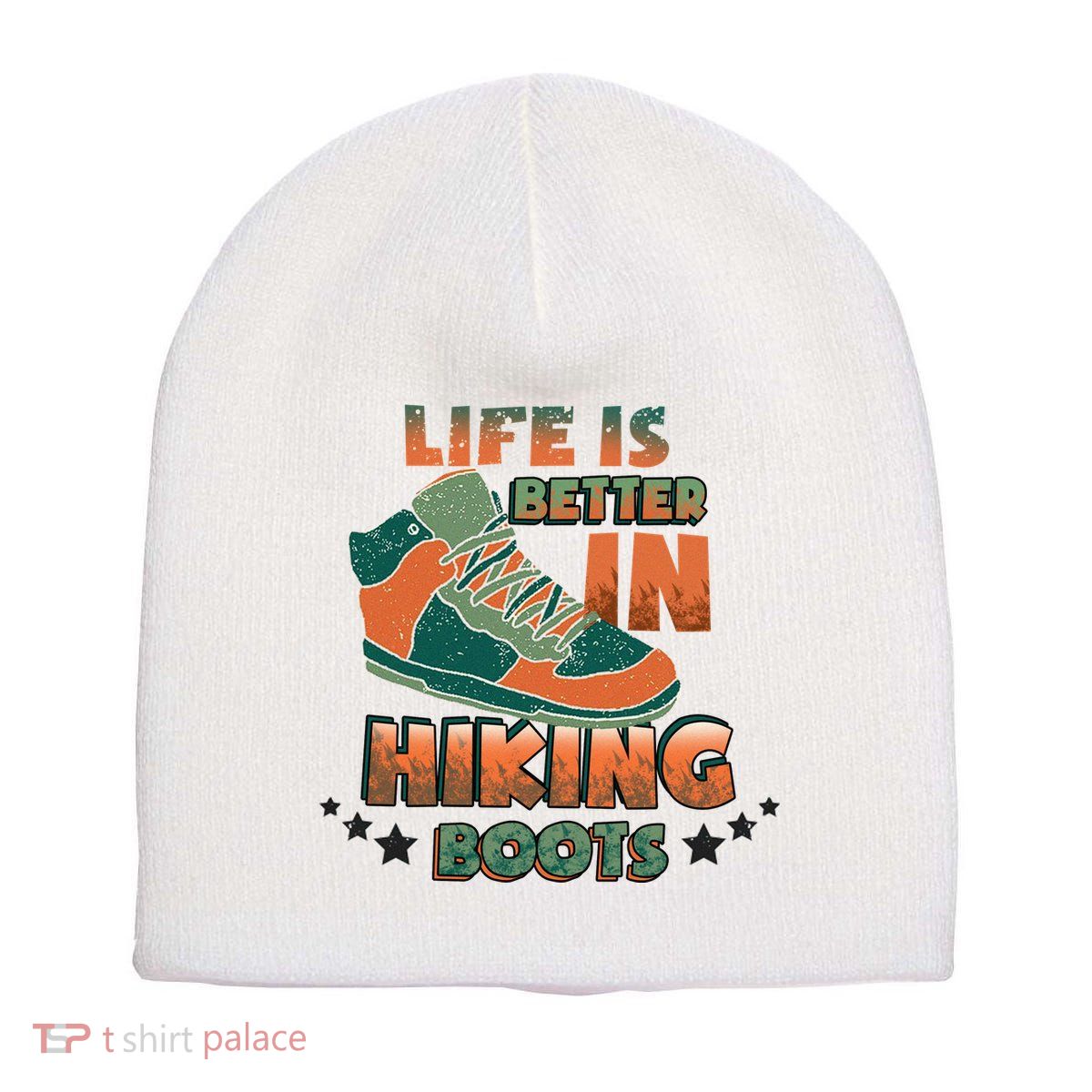 Life Is Better In Hiking Boots Gift Short Acrylic Beanie