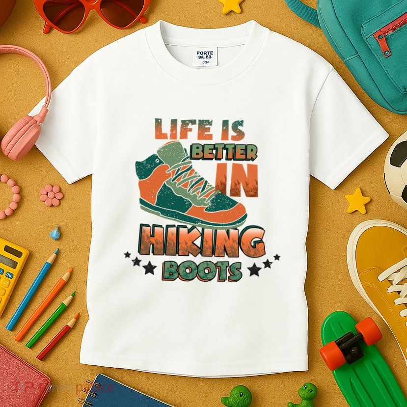 Life Is Better In Hiking Boots Gift Kids T-Shirt