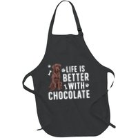 Life Is Better Chocolate Labrador Owner Chocolate Lab Lover Full-Length Apron With Pockets