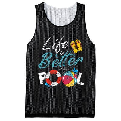 Life is better at the Pool Vacation Mesh Reversible Basketball Jersey Tank