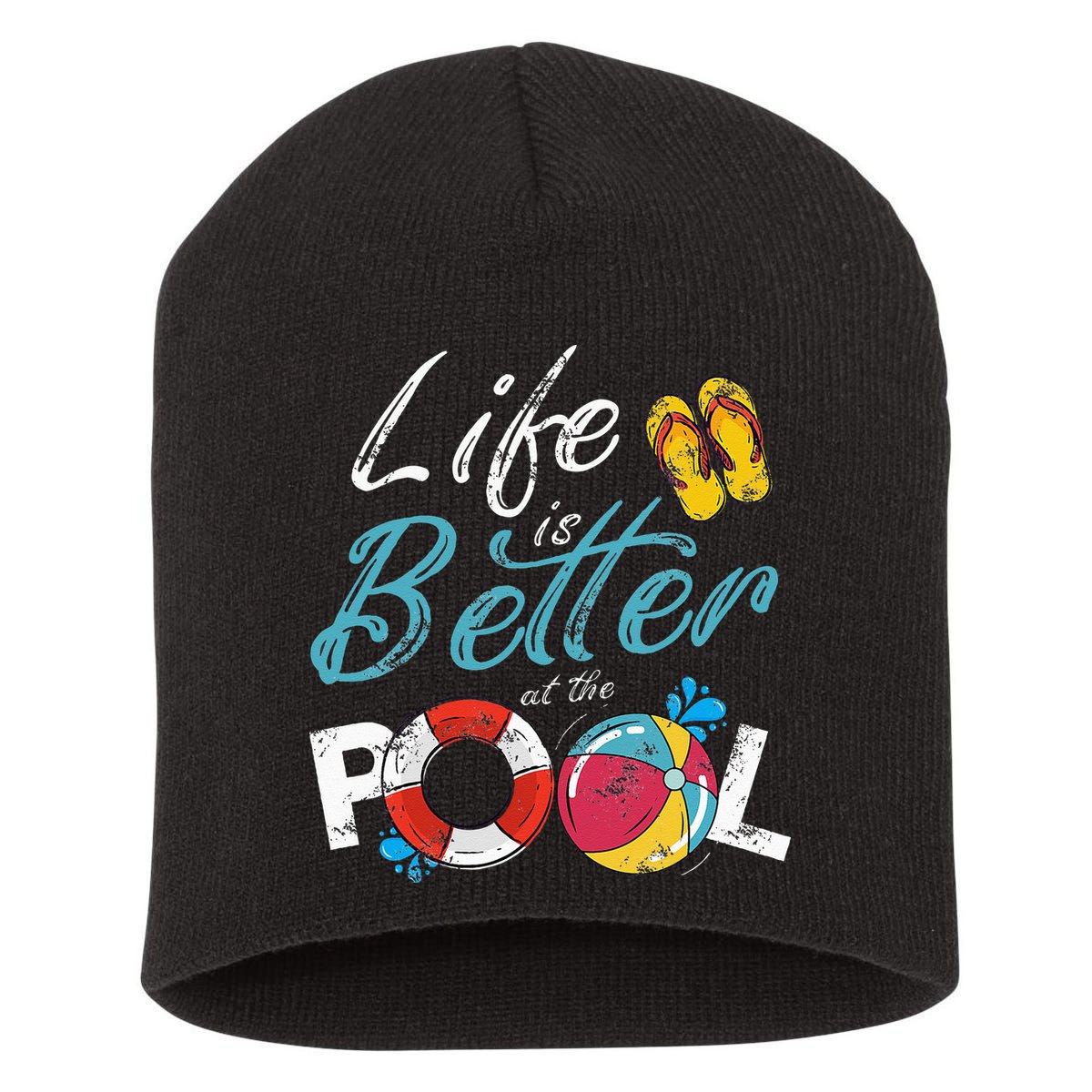 Life is better at the Pool Vacation Short Acrylic Beanie