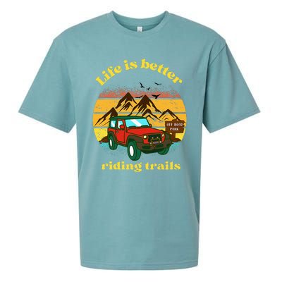 Life Is Better Riding Trails 4x4 Off Road Adventure Truck Sueded Cloud Jersey T-Shirt