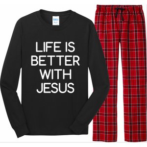 Life Is Better With Jesus Faith Bible Verses Gift Long Sleeve Pajama Set