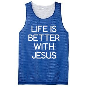 Life Is Better With Jesus Faith Bible Verses Gift Mesh Reversible Basketball Jersey Tank