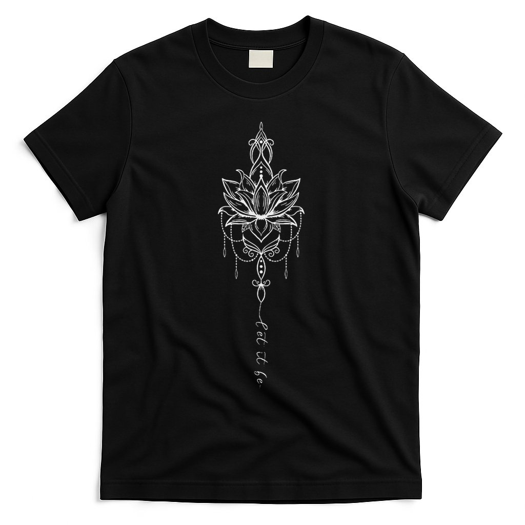 Let It Be Lotus Flower Mandala Boho Meditation Yoga Women T-Shirt
