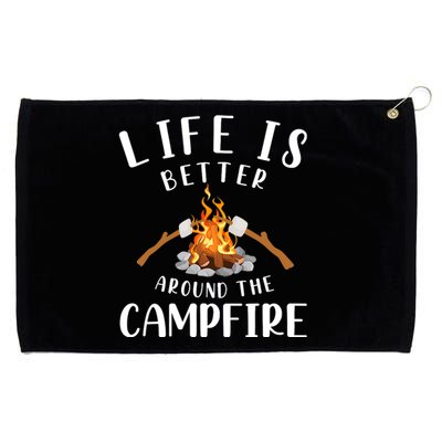 Life Is Better Around The Campfire Camping Accessories Gear Grommeted Golf Towel