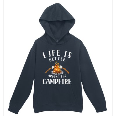 Life Is Better Around The Campfire Camping Accessories Gear Urban Pullover Hoodie