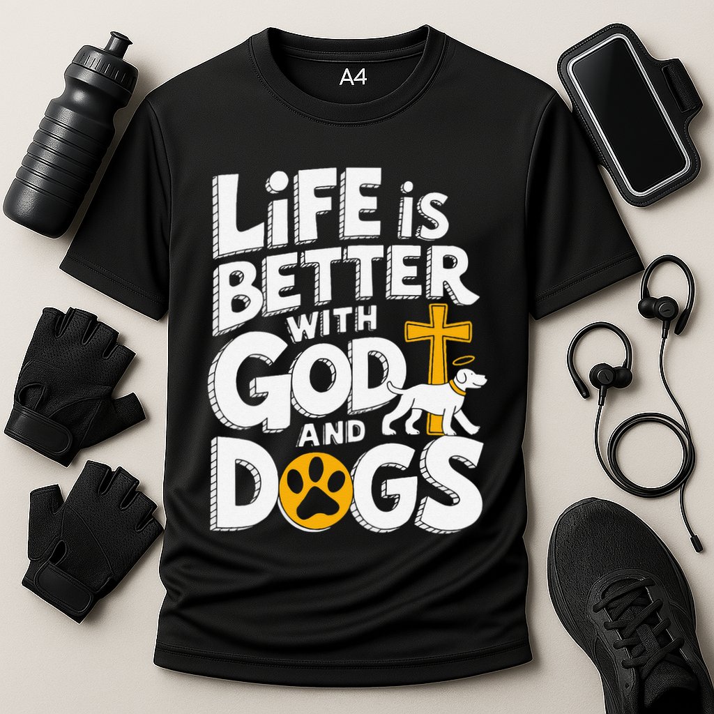 Life Is Better With God And Dogs Performance Shirt