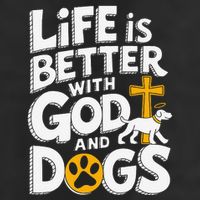 Life Is Better With God And Dogs Golf Towel