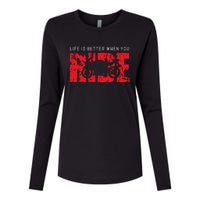 Life is Better When You Ride Motorcycle Bikers Riders Biker  Womens Cotton Relaxed Long Sleeve T-Shirt