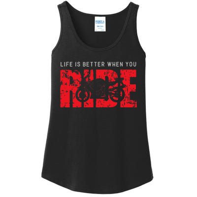 Life is Better When You Ride Motorcycle Bikers Riders Biker  Ladies Essential Tank