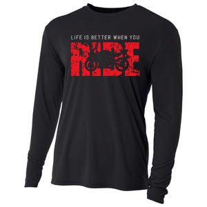 Life is Better When You Ride Motorcycle Bikers Riders Biker  Cooling Performance Long Sleeve Crew