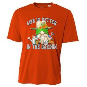 Life Is Better In The Garden Daddy Gnome For Retired Grandpa Gift Cooling Performance Crew T-Shirt