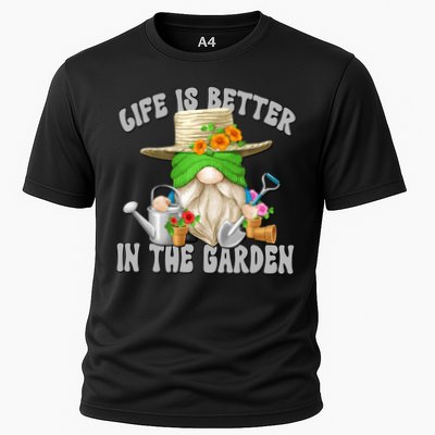 Life Is Better In The Garden Daddy Gnome For Retired Grandpa Gift Performance Shirt