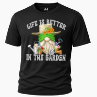 Life Is Better In The Garden Daddy Gnome For Retired Grandpa Gift Cooling Performance Crew T-Shirt