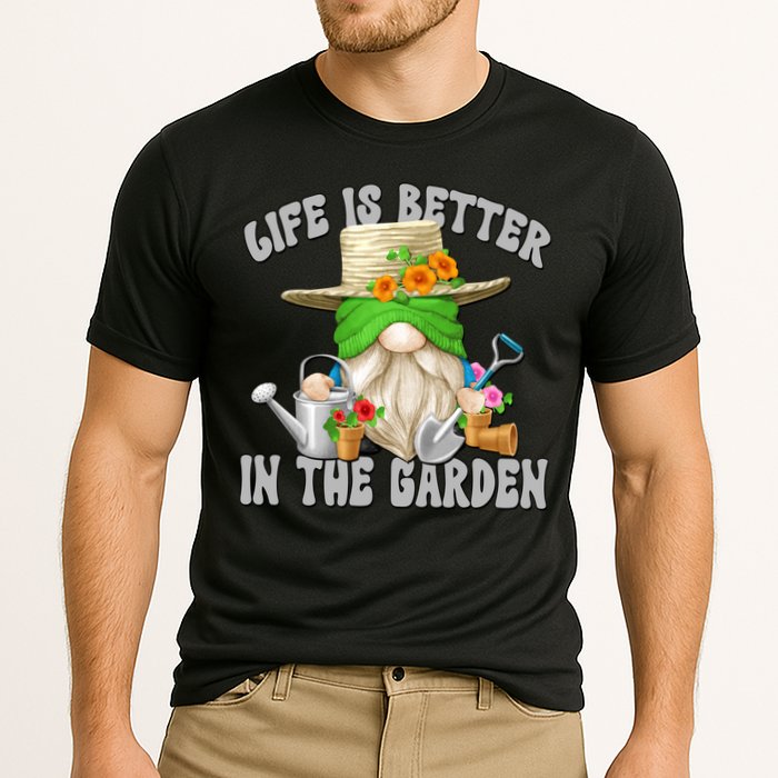 Life Is Better In The Garden Daddy Gnome For Retired Grandpa Gift Cooling Performance Crew T-Shirt