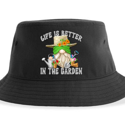 Life Is Better In The Garden Daddy Gnome For Retired Grandpa Gift Sustainable Bucket Hat