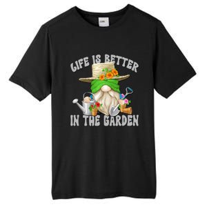 Life Is Better In The Garden Daddy Gnome For Retired Grandpa Gift Tall Fusion ChromaSoft Performance T-Shirt