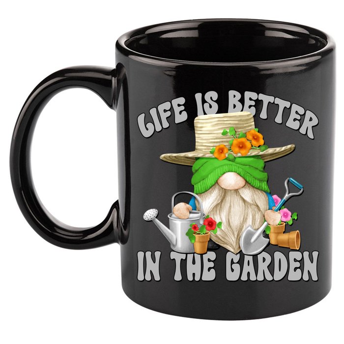 Life Is Better In The Garden Daddy Gnome For Retired Grandpa Gift 11oz C Handle Ceramic Mug