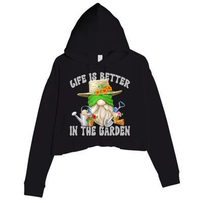 Life Is Better In The Garden Daddy Gnome For Retired Grandpa Gift Crop Fleece Hoodie