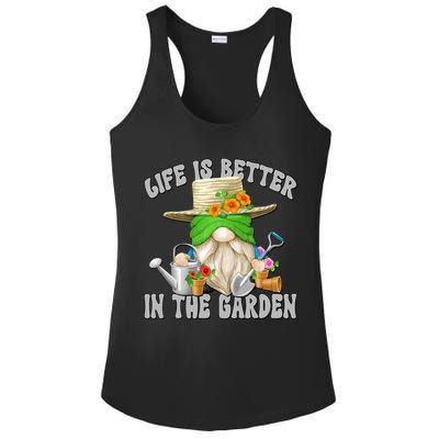 Life Is Better In The Garden Daddy Gnome For Retired Grandpa Gift Ladies PosiCharge Competitor Racerback Tank