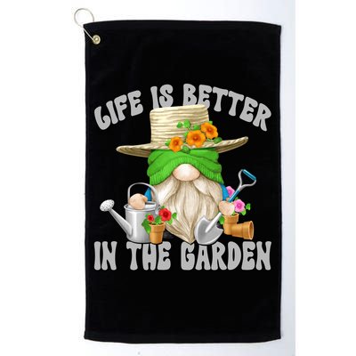 Life Is Better In The Garden Daddy Gnome For Retired Grandpa Gift Golf Towel