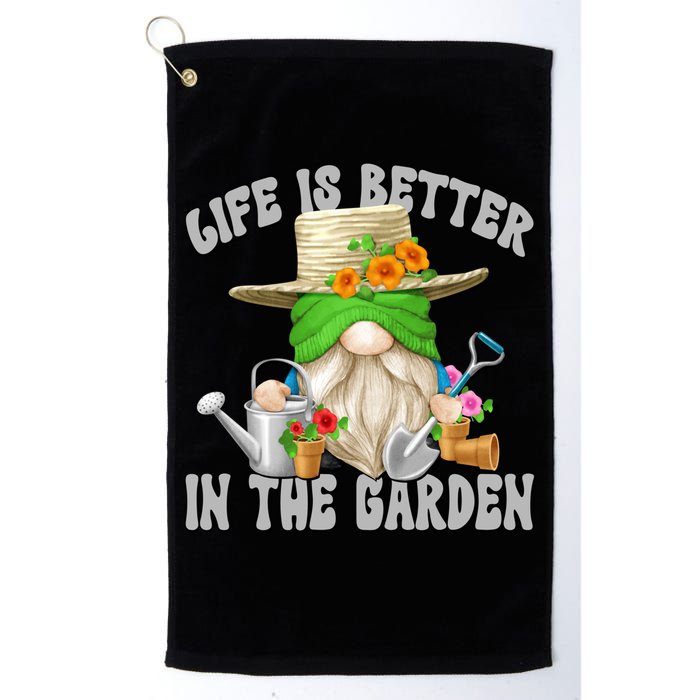 Life Is Better In The Garden Daddy Gnome For Retired Grandpa Gift Golf Towel