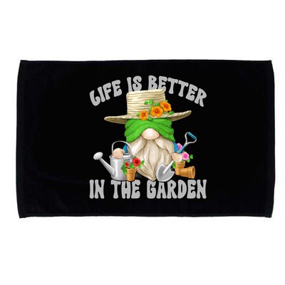 Life Is Better In The Garden Daddy Gnome For Retired Grandpa Gift Microfiber Hand Towel