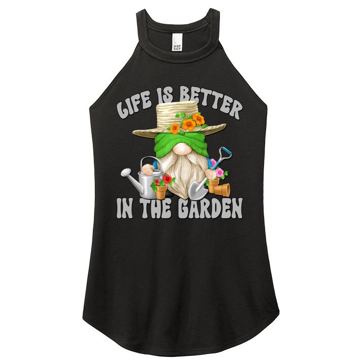 Life Is Better In The Garden Daddy Gnome For Retired Grandpa Gift Women's Perfect Tri Rocker Tank