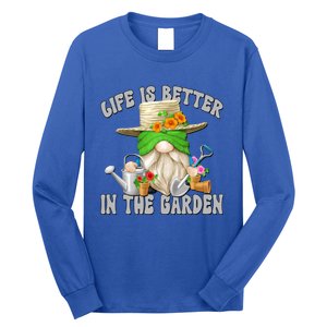 Life Is Better In The Garden Daddy Gnome For Retired Grandpa Gift Long Sleeve Shirt