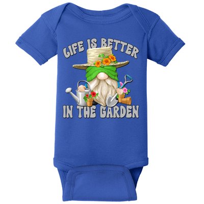 Life Is Better In The Garden Daddy Gnome For Retired Grandpa Gift Baby Bodysuit