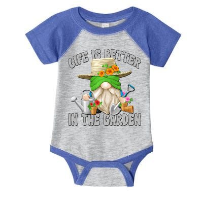 Life Is Better In The Garden Daddy Gnome For Retired Grandpa Gift Infant Baby Jersey Bodysuit