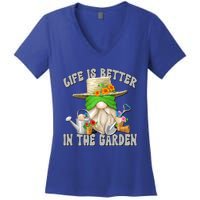 Life Is Better In The Garden Daddy Gnome For Retired Grandpa Gift Women's V-Neck T-Shirt