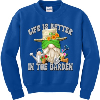 Life Is Better In The Garden Daddy Gnome For Retired Grandpa Gift Kids Sweatshirt