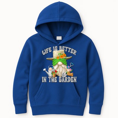 Life Is Better In The Garden Daddy Gnome For Retired Grandpa Gift Kids Hoodie