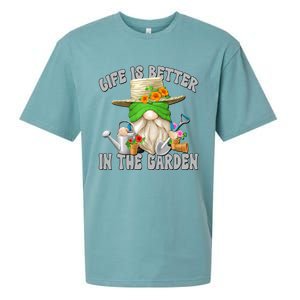 Life Is Better In The Garden Daddy Gnome For Retired Grandpa Gift Sueded Cloud Jersey T-Shirt