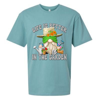 Life Is Better In The Garden Daddy Gnome For Retired Grandpa Gift Sueded Cloud Jersey T-Shirt