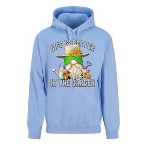 Life Is Better In The Garden Daddy Gnome For Retired Grandpa Gift Unisex Surf Hoodie