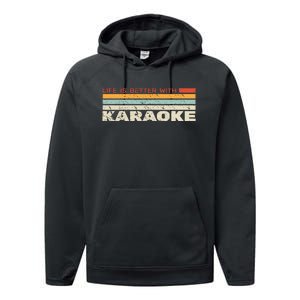 Life Is Better With Karaoke Microphone Music Singer Performance Fleece Hoodie