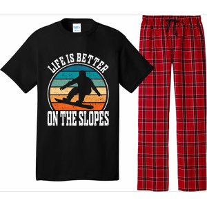 Life Is Better On The Slopes Snowboarding Funny Gift Pajama Set