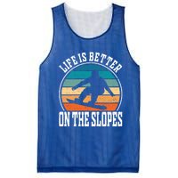 Life Is Better On The Slopes Snowboarding Funny Gift Mesh Reversible Basketball Jersey Tank