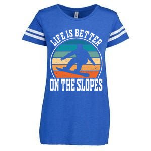 Life Is Better On The Slopes Snowboarding Funny Gift Enza Ladies Jersey Football T-Shirt