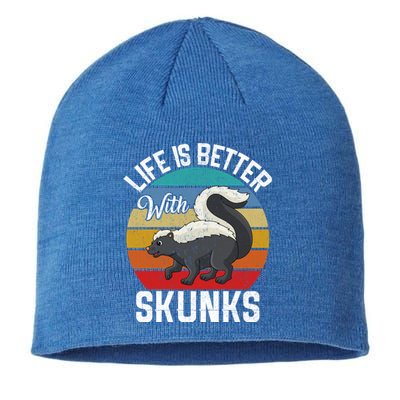 Life Is Better With Skunks Gift Stinktier Cute Gift Sustainable Beanie