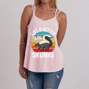 Life Is Better With Skunks Gift Stinktier Cute Gift Women's Strappy Tank